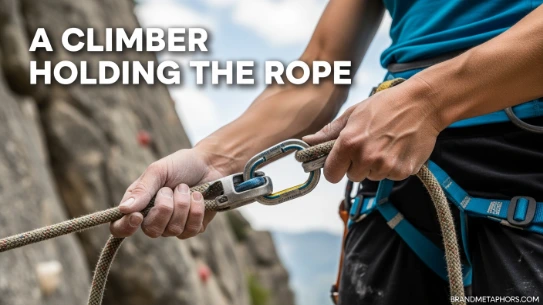 A Climber Holding the Rope