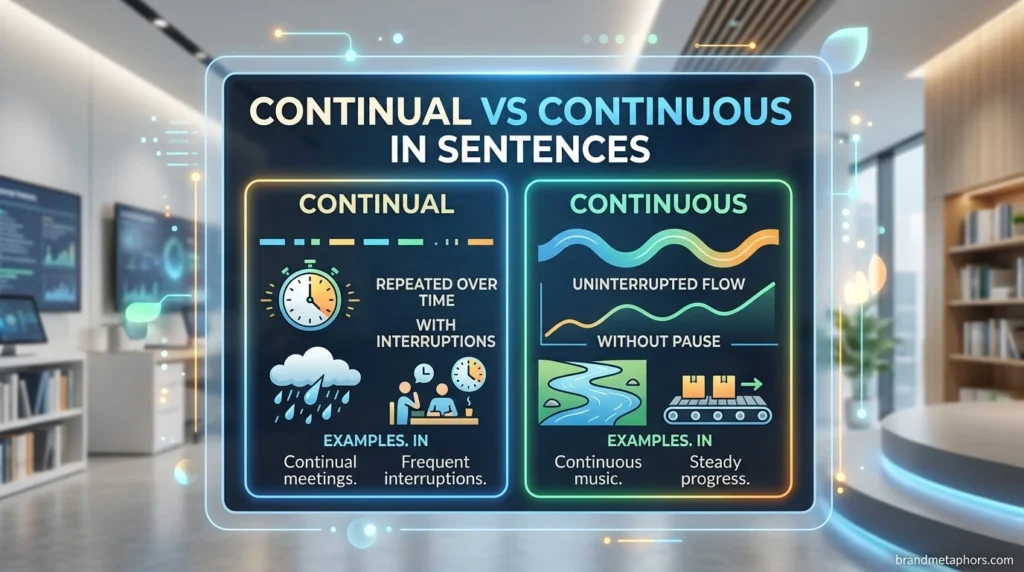Continual vs Continuous in Sentences