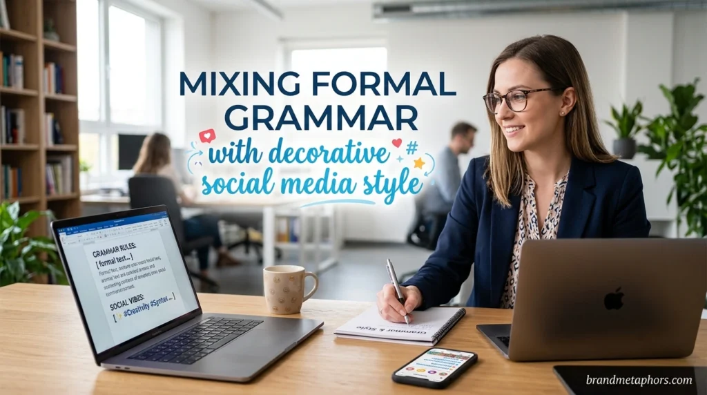 Mixing formal grammar with decorative social media style