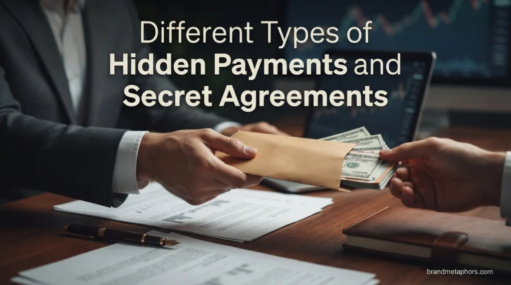 Different Types of Hidden Payments and Secret Agreements