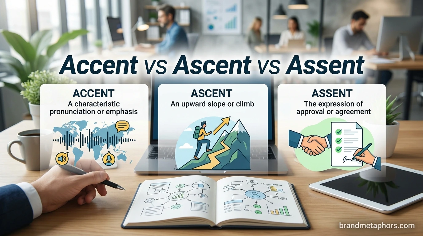 Accent vs Ascent vs Assent