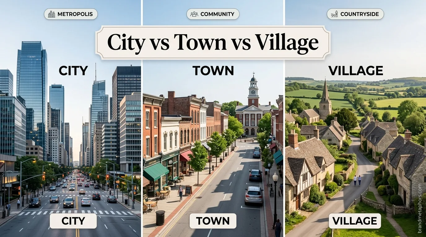 City vs Town vs Village