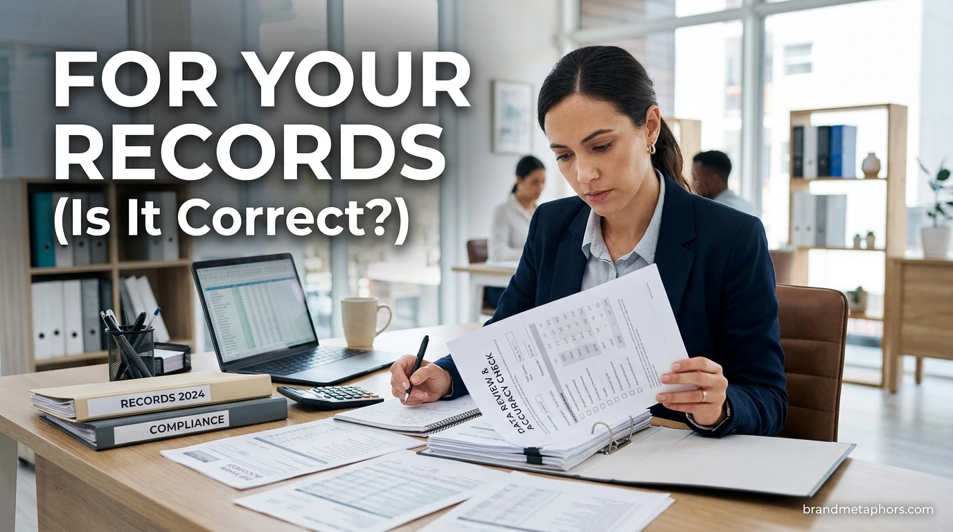 For Your Records (Is It Correct)
