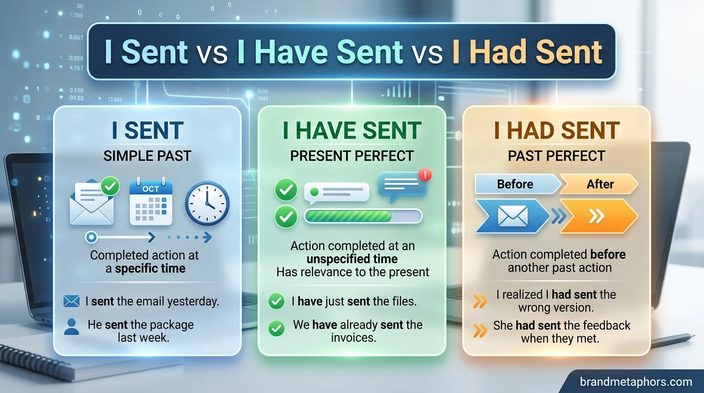 I Sent vs I Have Sent vs I Had Sent